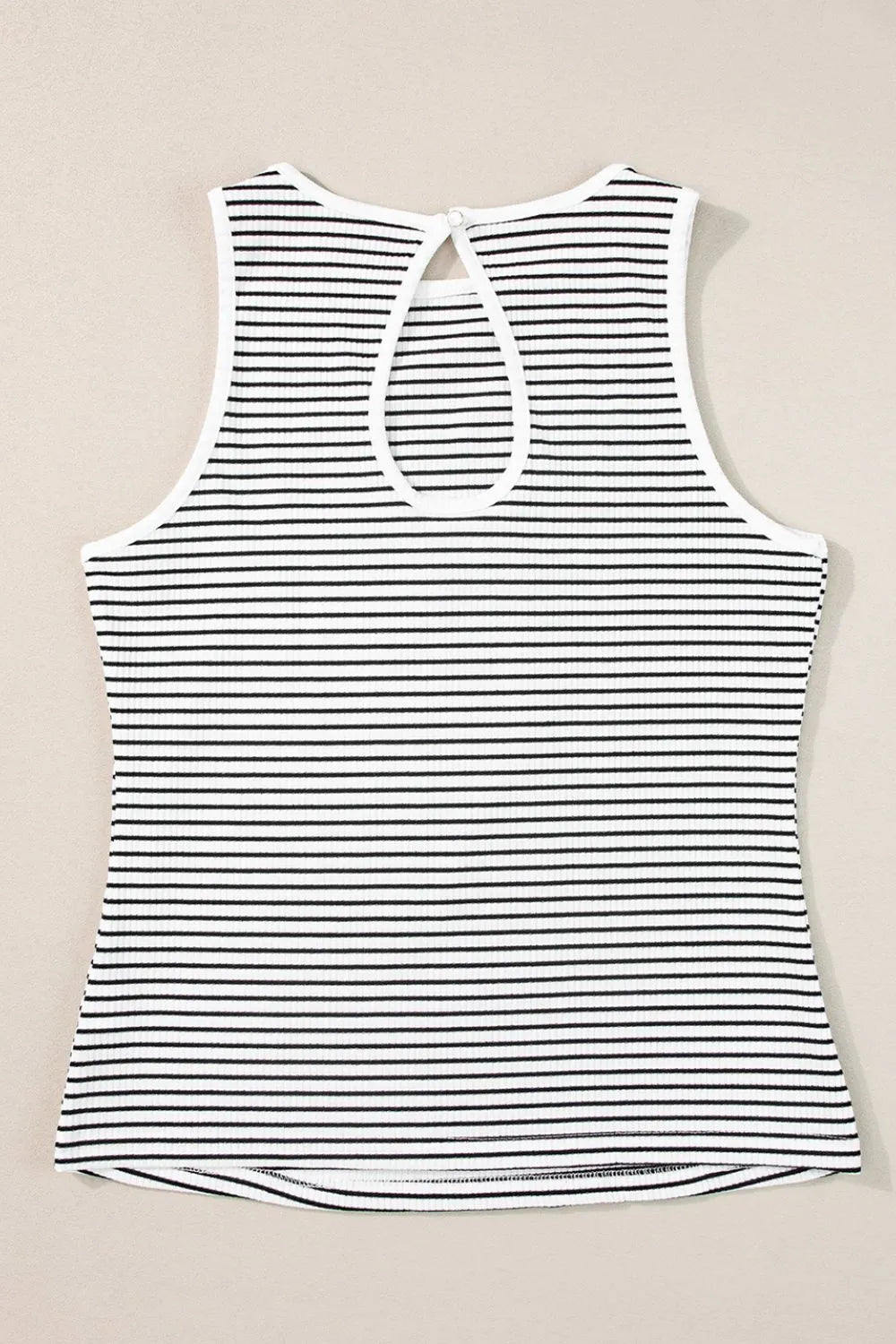 Striped Ribbed Round Neck Tank