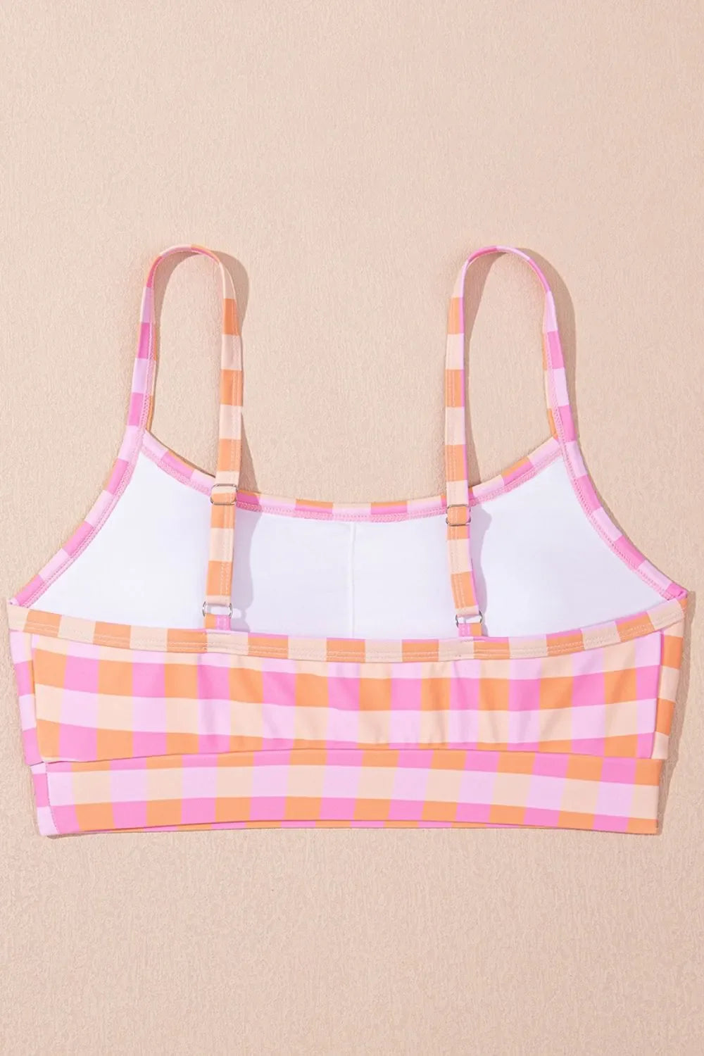 Plaid Print High Waist Bikini Set