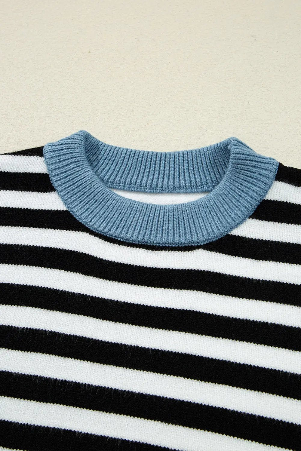 Black Striped Panel Colorblock Sleeve Chic Cozy Sweater Dear-Lover Dropshipping