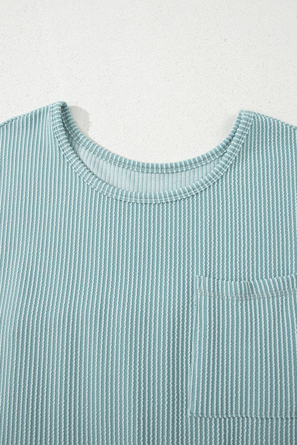 Canton Corded Knit Textured Patched Pocket Frilled Mini Dress