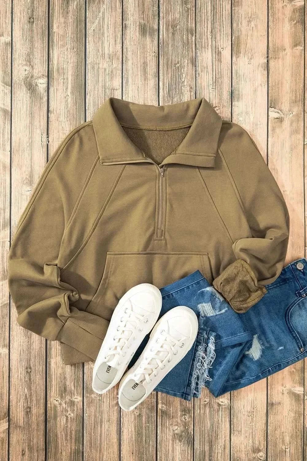Half Zip Long Sleeve Sweatshirt - Love Salve