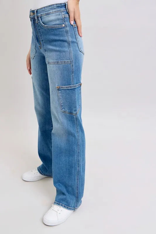 Judy Blue Plus Size High Waist 90s Straight Jeans - Love Salve