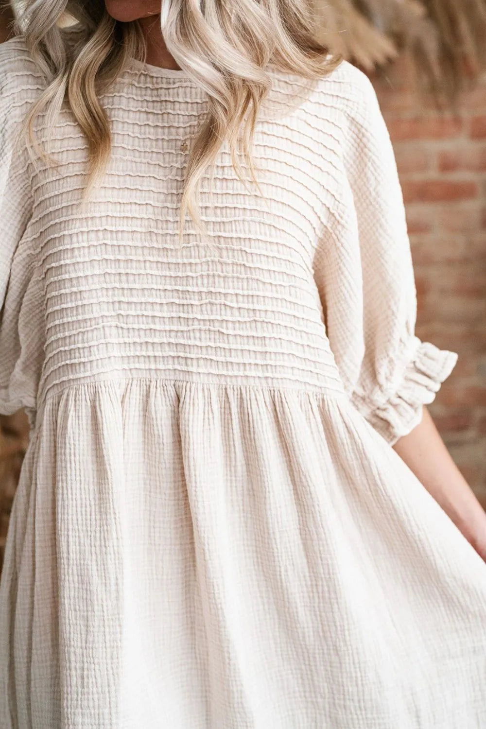 Simply Love: Puff Sleeve Ruffle Dress