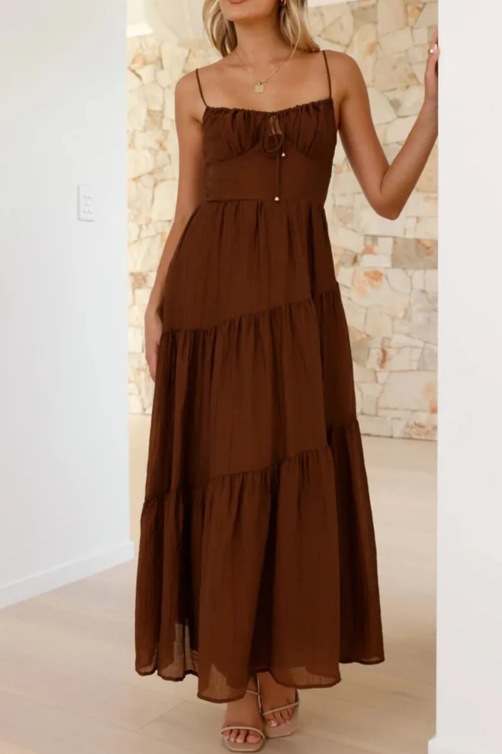 Whimsical Breeze Smocked Cami Maxi Dress