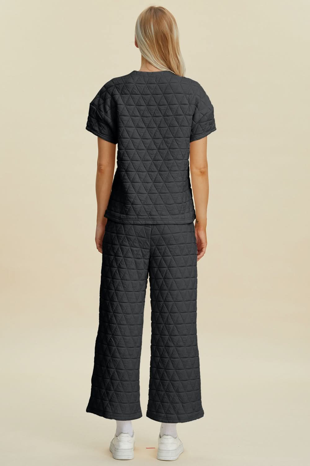 Double Take Texture Top & Pants Set - Love Salve