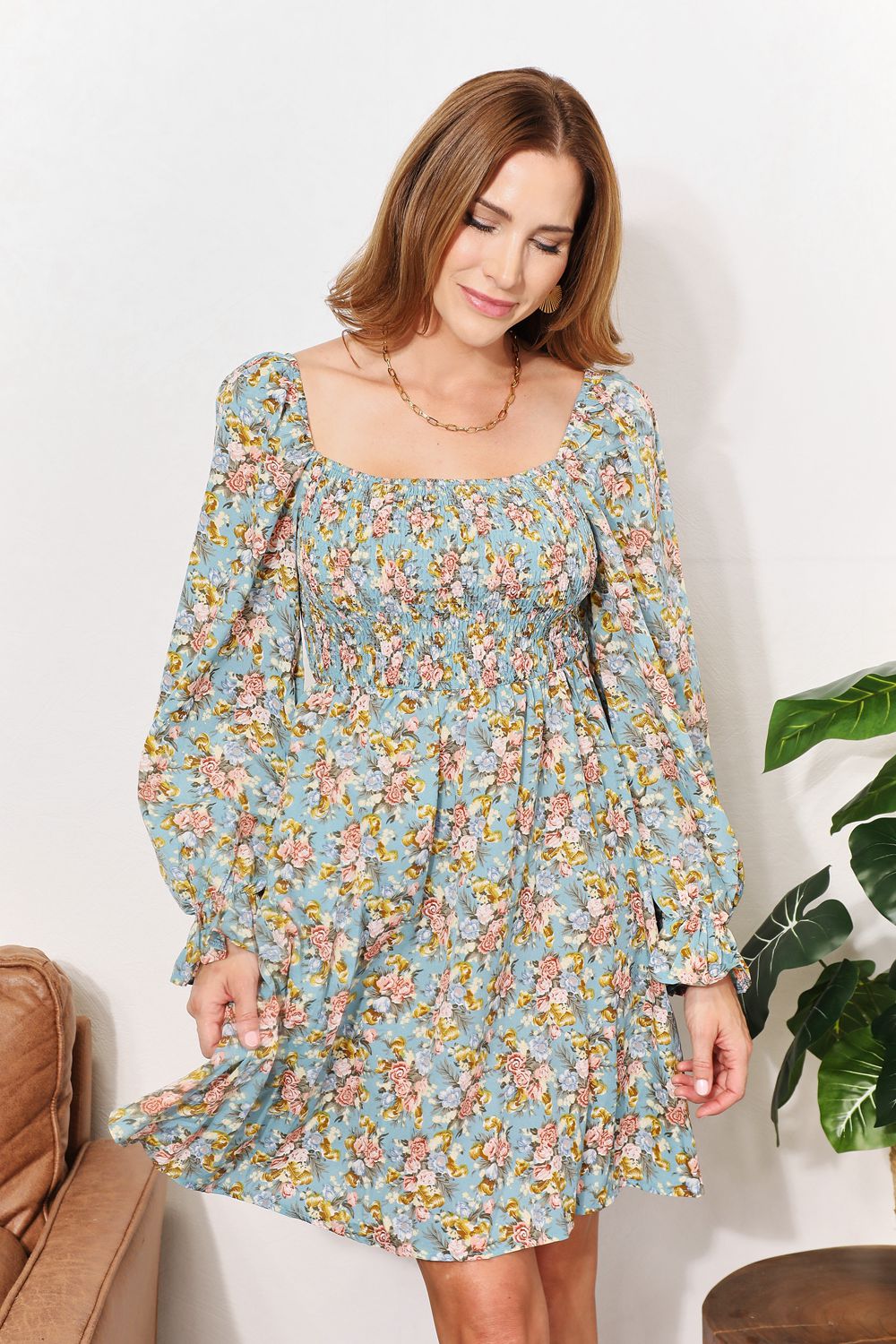 Double Take: Smocked Dress, Flounce Sleeves