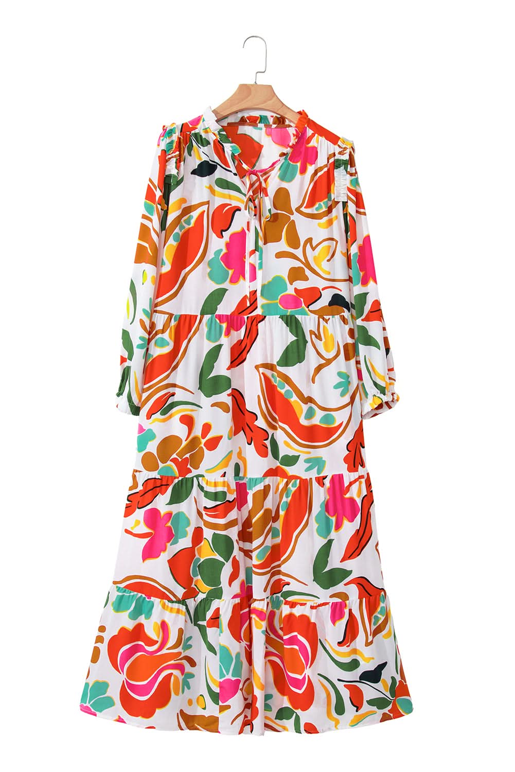 Plus size orange floral dress - Love Salve