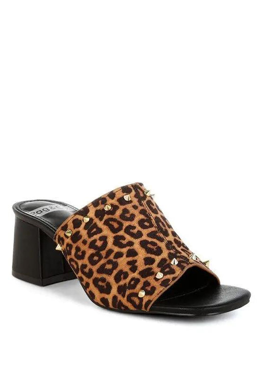 Edama Leopard Print Studded Slip Ons for Trendy Style - Love Salve