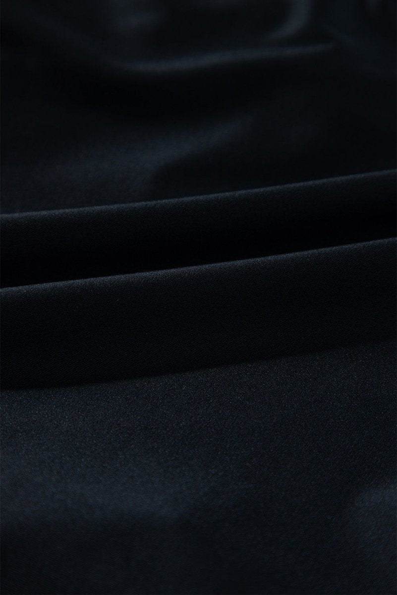 Elegant Black Ruffled V-Neck Wrap Swimsuit with Color Contrast - Love Salve