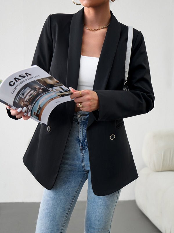 Elegant Commuter Double - Breasted Ladies Suit Jacket - Love Salve