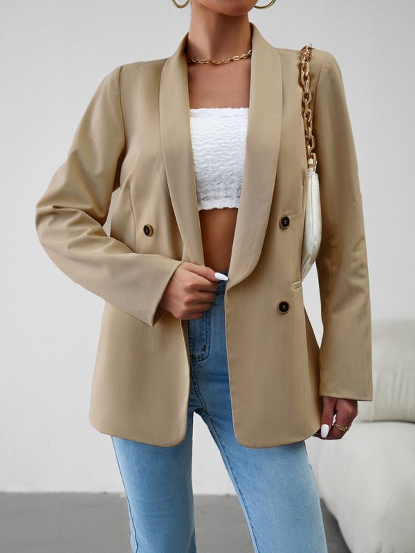 Elegant Commuter Double - Breasted Ladies Suit Jacket - Love Salve