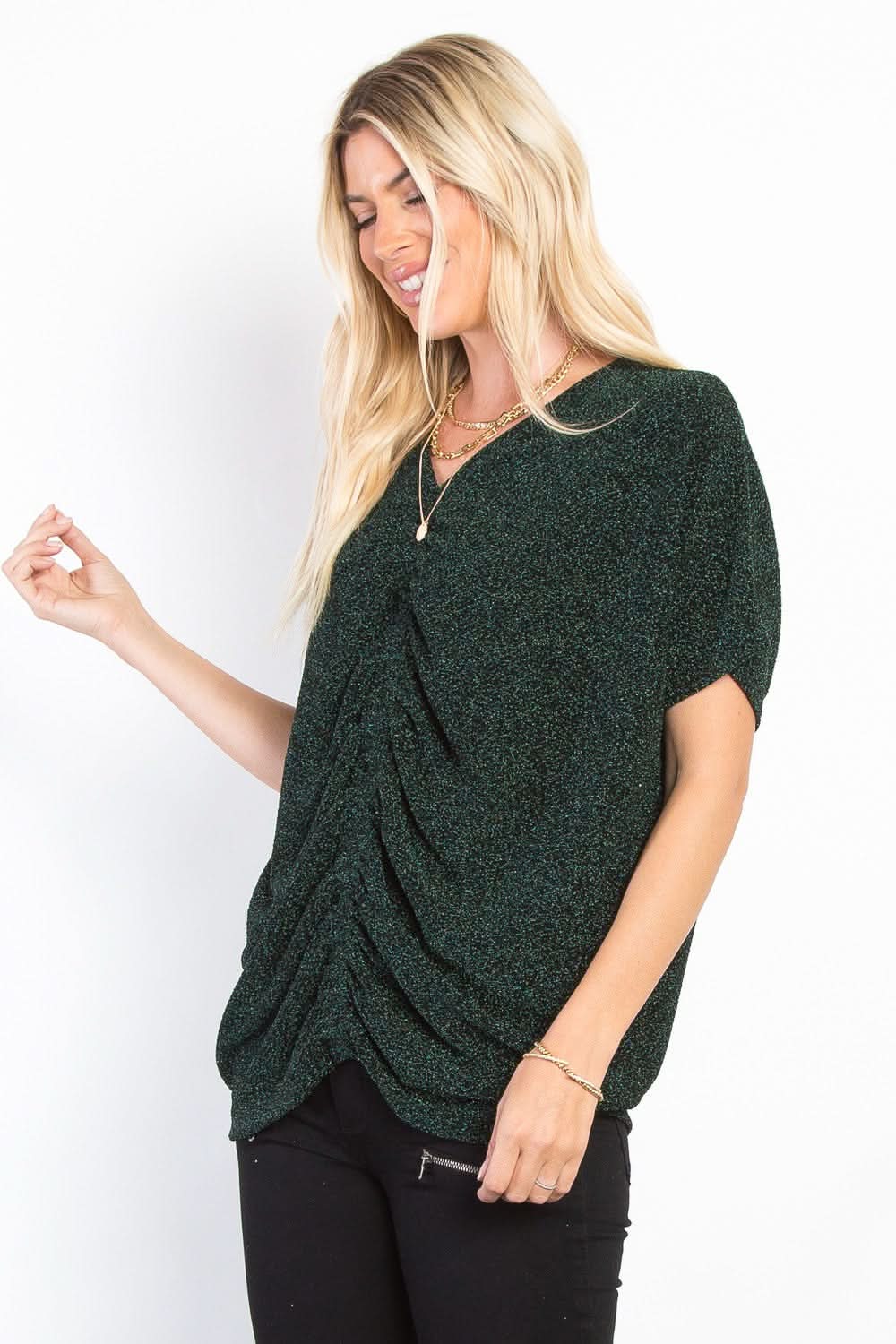 Be Stage Lurex Cinched Top - Love Salve