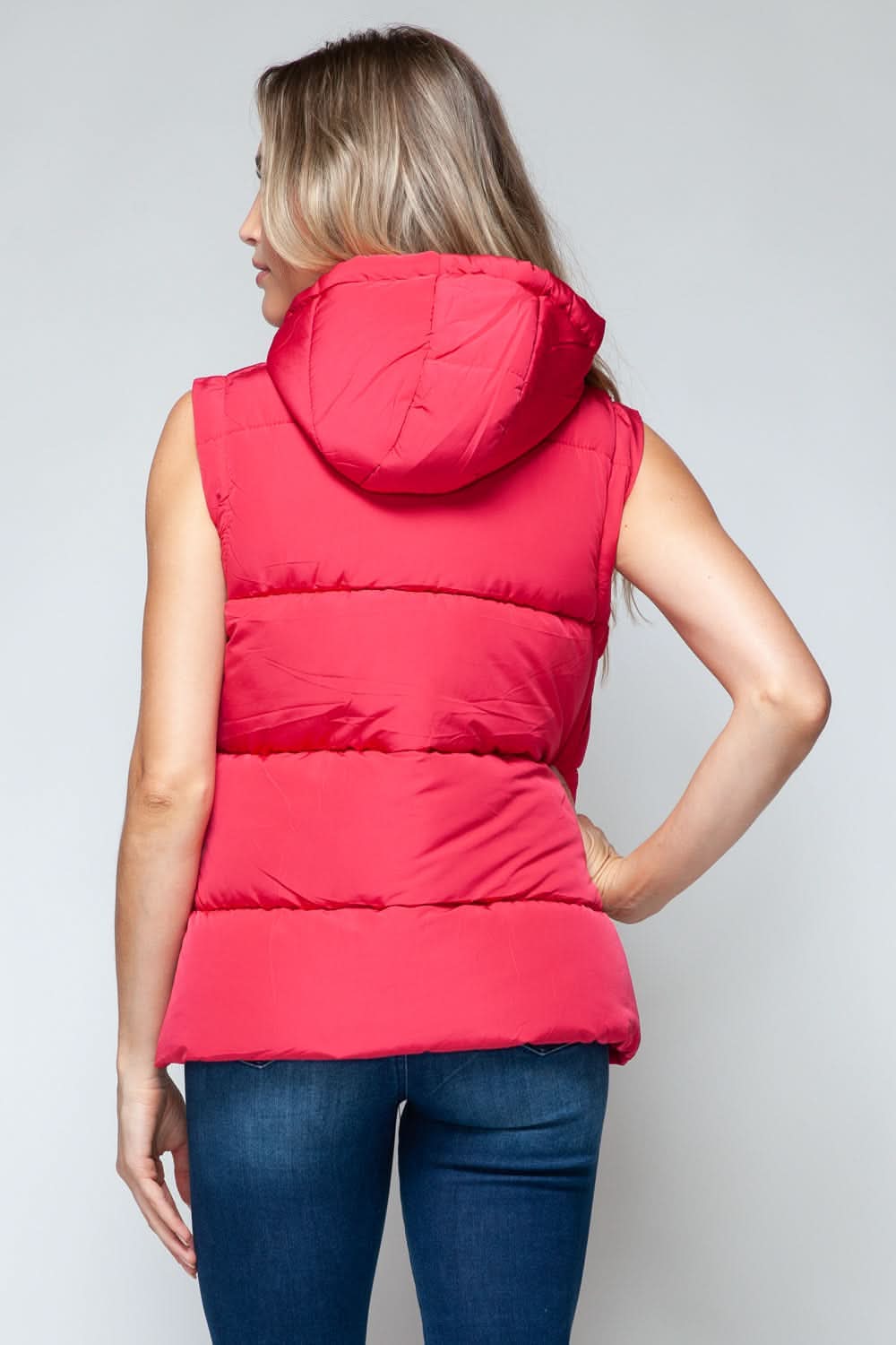 Snobbish hooded vest with zip and snap closures - Love Salve