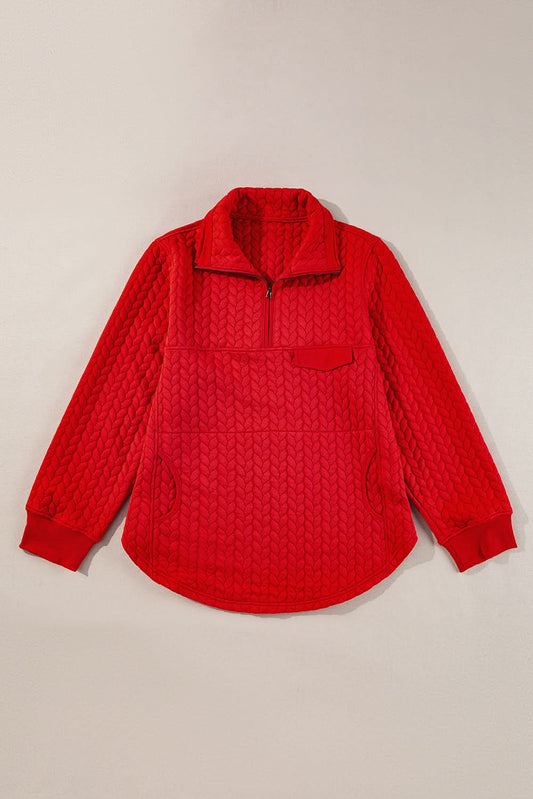 Tomato red plus size pullover - Love Salve