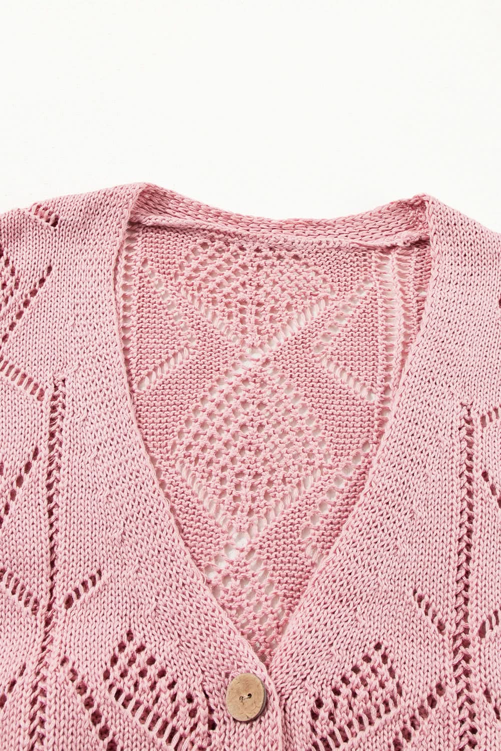 Plus size pink open knit cardigan - Love Salve