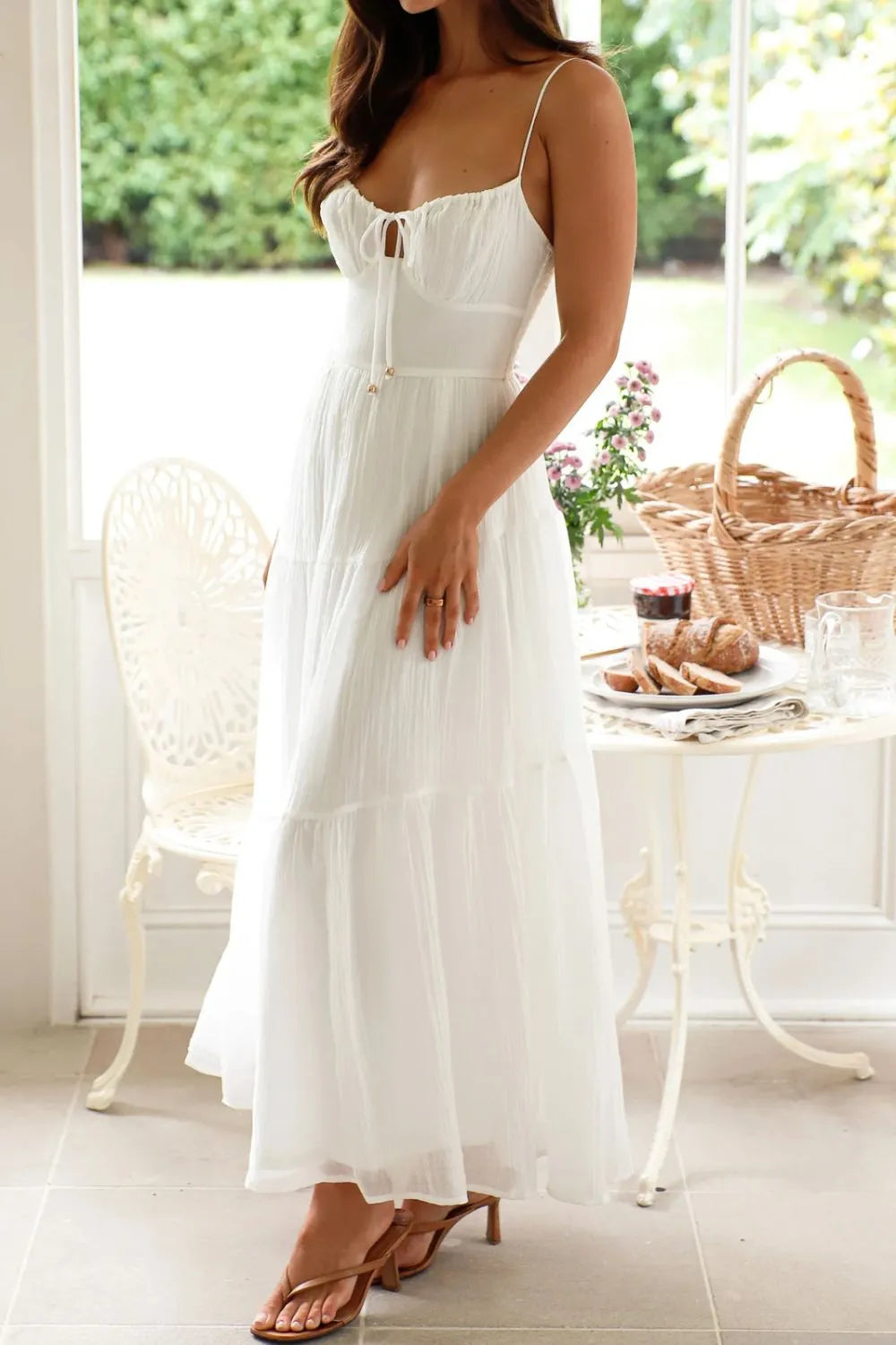 Whimsical Breeze Smocked Cami Maxi Dress