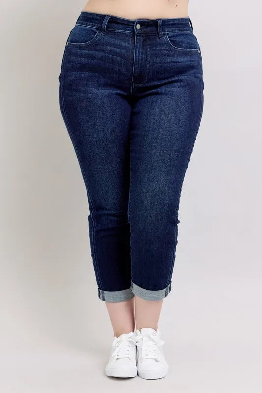 Judy Blue Plus Size High Waist Boyfriend Jeans - Love Salve
