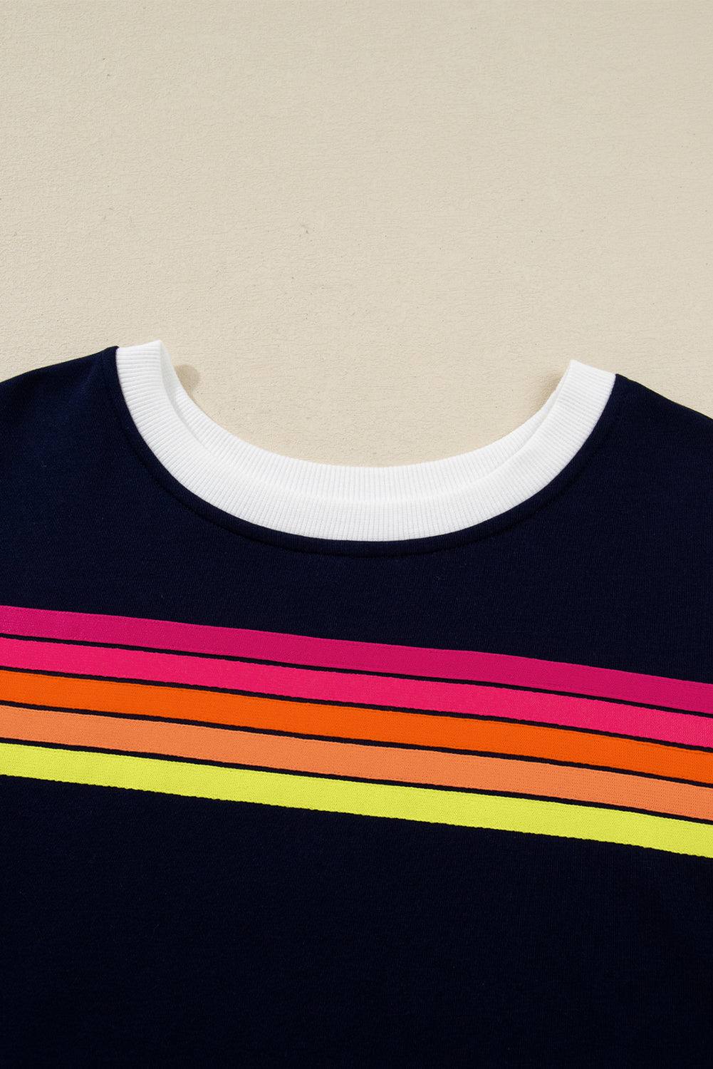 Bluing Striped Varsity Set Long Sleeve Pullover and Shorts Dear-Lover Dropshipping