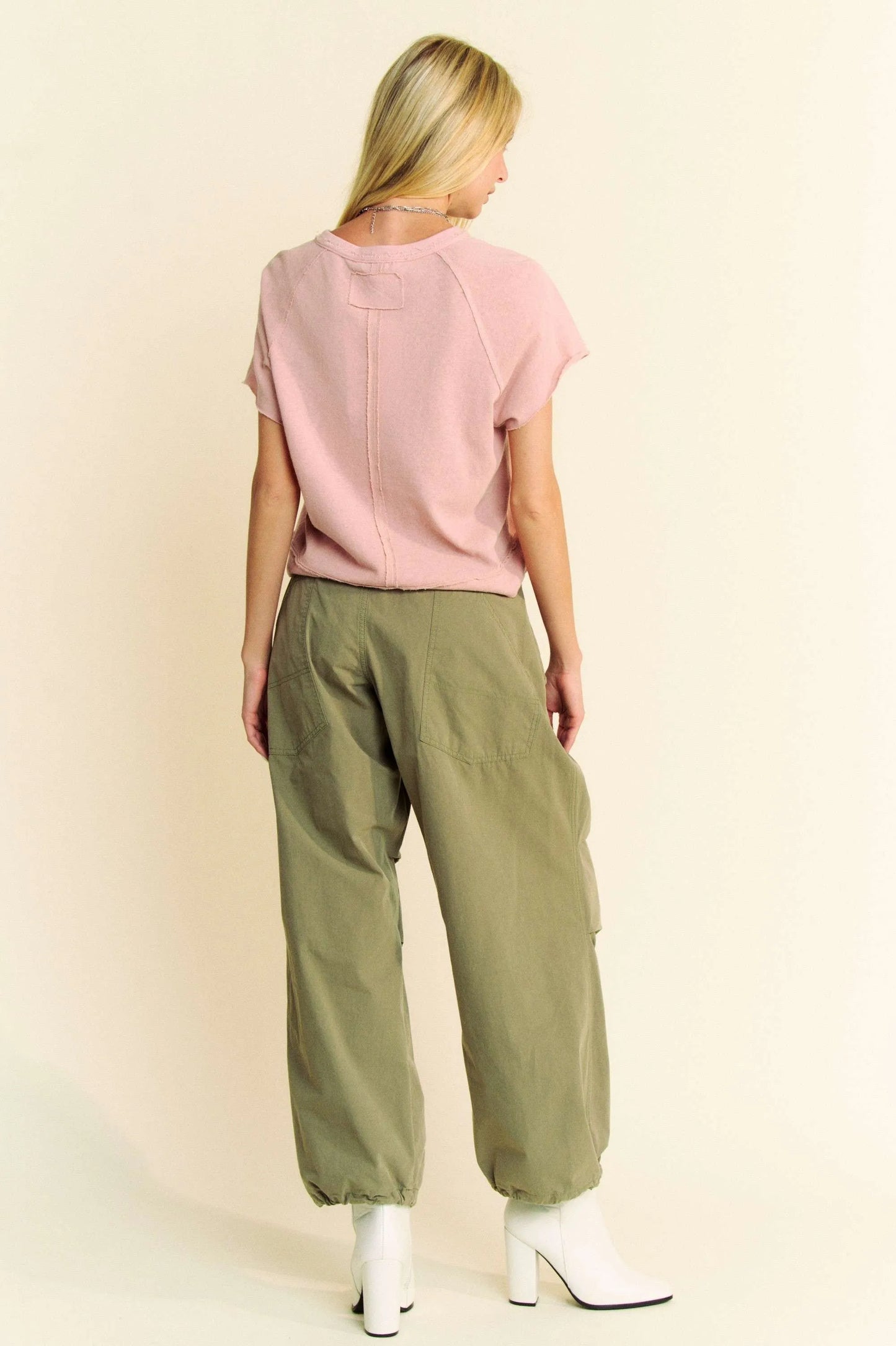 Davi & Dani Breezy Knit Fabric Short Sleeve T-shirt Top - Love Salve