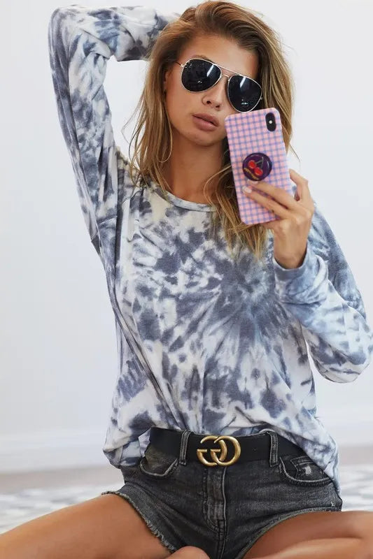 BiBi Tie Dye Print Terry T-Shirt - Love Salve