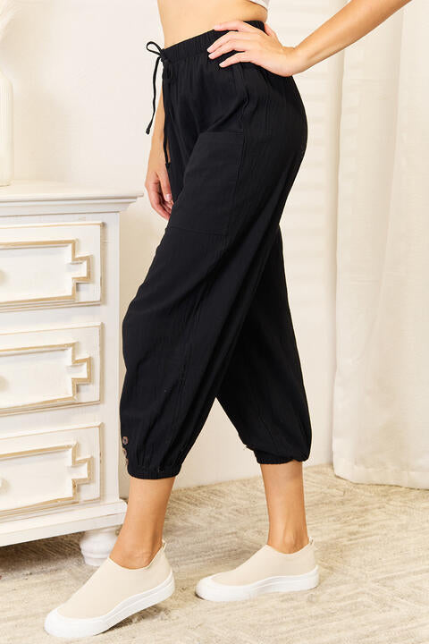 Double Take: Cropped Pants, Button Detail
