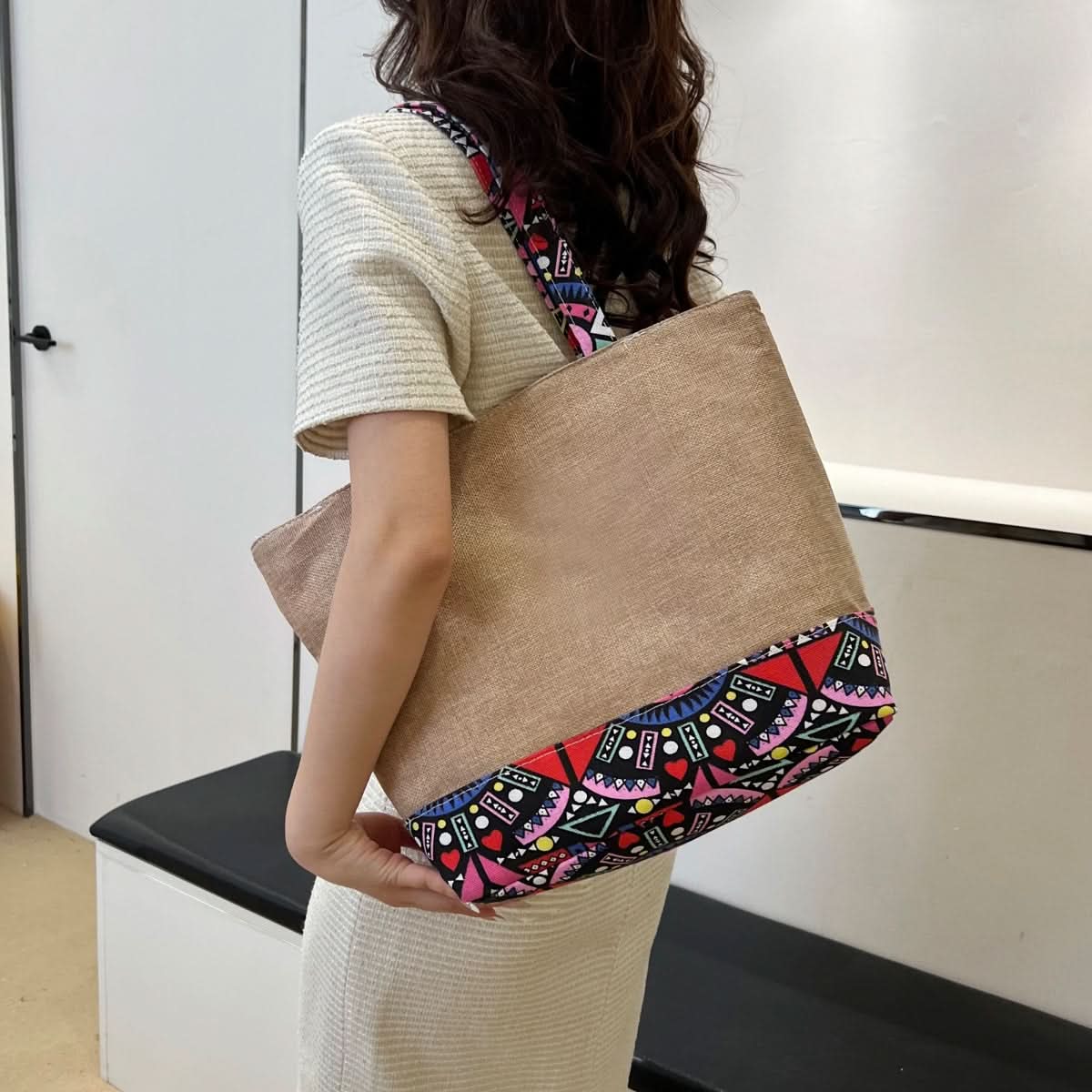 Bag Tote Canolig Geometrig