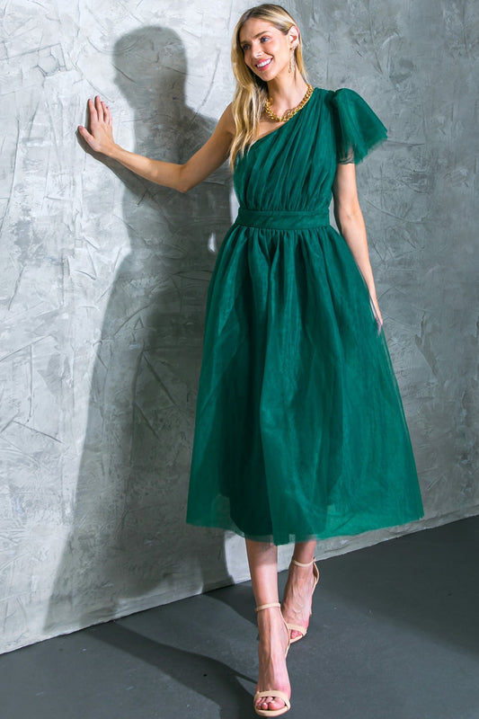 LIVELY CHARM TULLE MIDI DRESS Flying Tomato