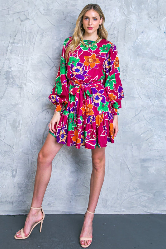 ELEVATED ATTITUDE WOVEN MINI DRESS Flying Tomato