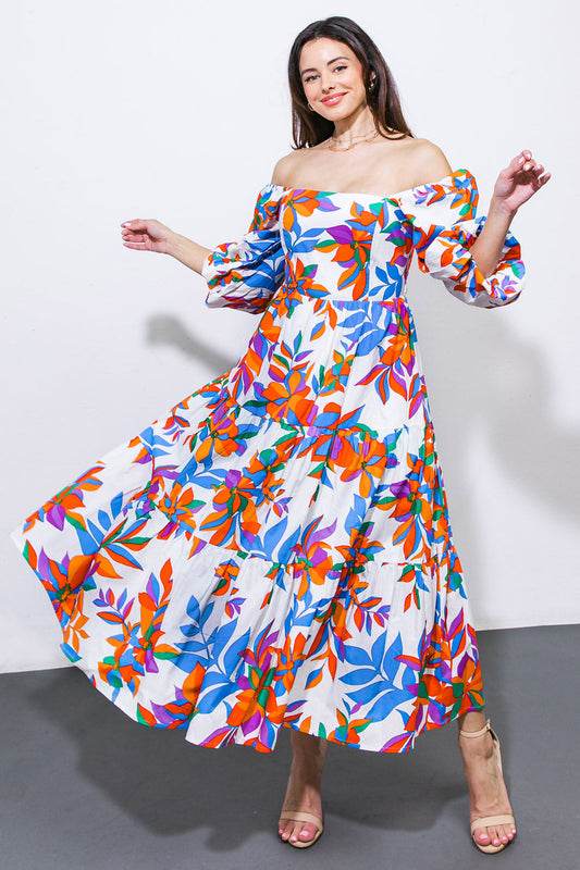 FEELING OPTIMISTIC WOVEN MIDI DRESS Flying Tomato