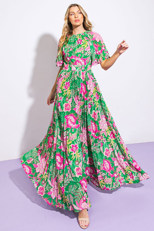 ALL NIGHT REVIVAL WOVEN MAXI DRESS Flying Tomato