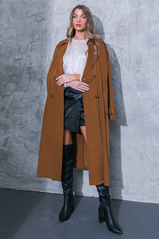 WOMEN ON THE MOON WOVEN TRENCH COAT Flying Tomato