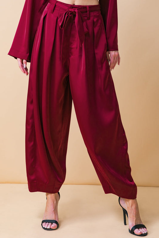 POWERFUL CHARM WOVEN SATIN PANTS Flying Tomato