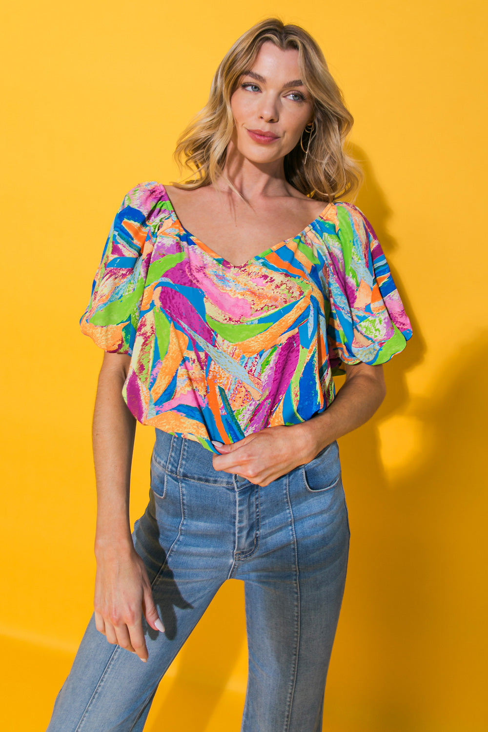 Honestly Breathtaking Woven Top with Sweetheart Neckline