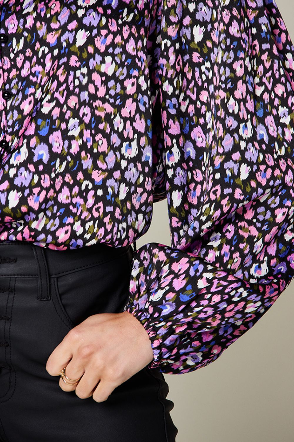 Double Take: Long Sleeve Printed Blouse