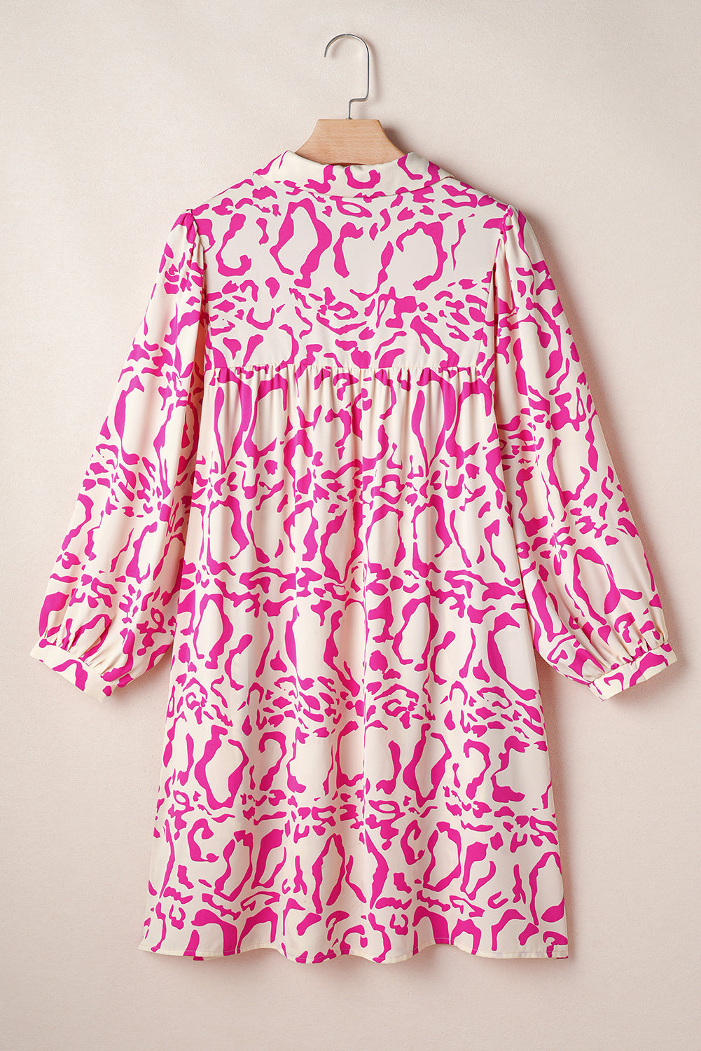Meadow Leopard Loose Fit Babydoll Dress with Pleated Detail - Love Salve