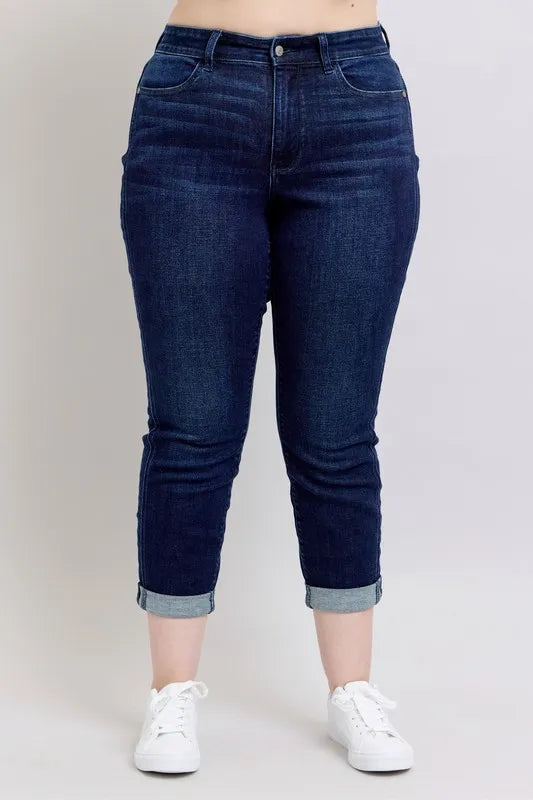Judy Blue Plus Size High Waist Boyfriend Jeans - Love Salve