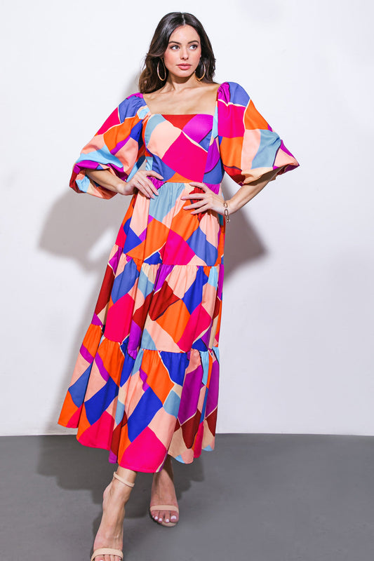 PULLING HEARTSTRINGS WOVEN MIDI DRESS Flying Tomato