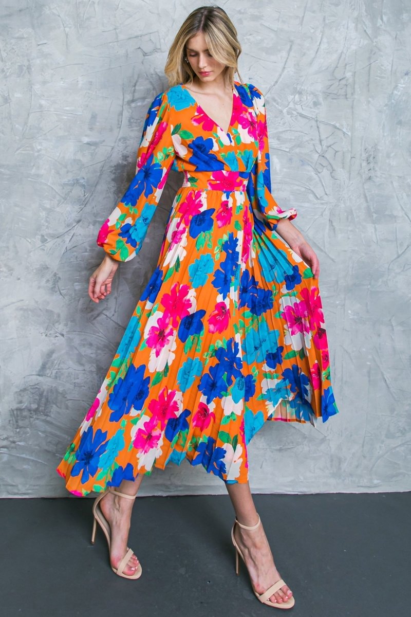 FIND YOUR FLOWERS WOVEN MIDI DRESS - Love Salve