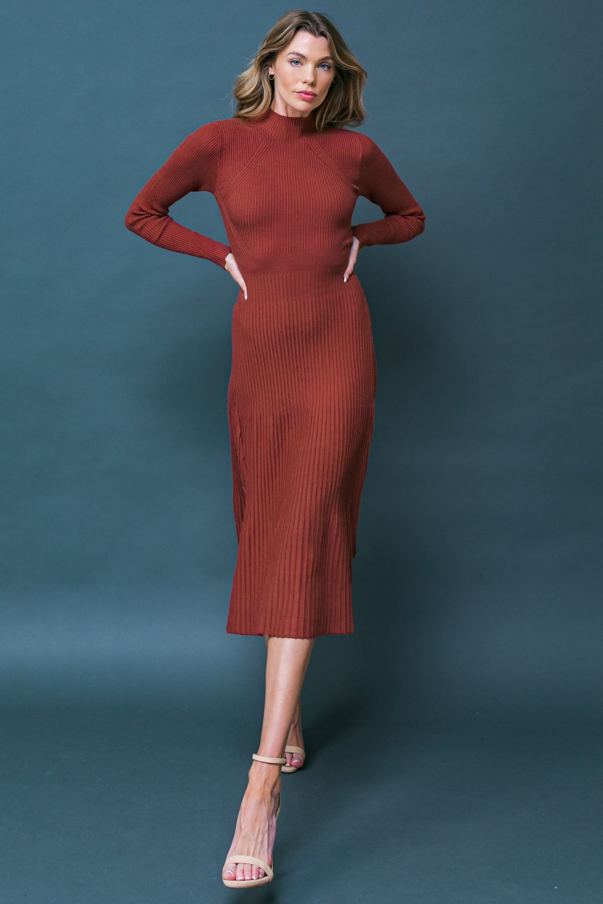 Stolen Kisses Sweater Midi Dress Knit Couture Style