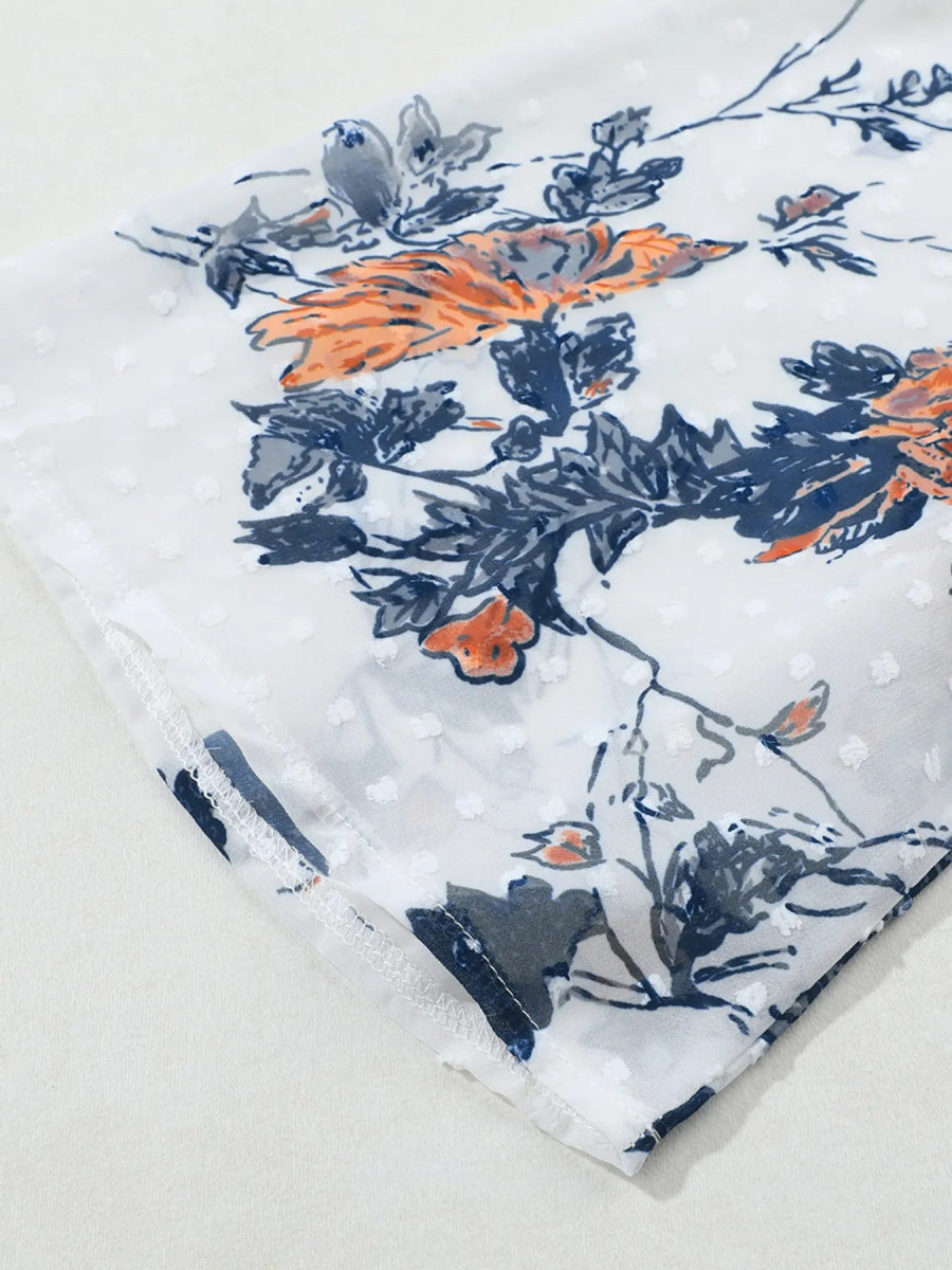Floral Print Open Front Cover Up - Love Salve