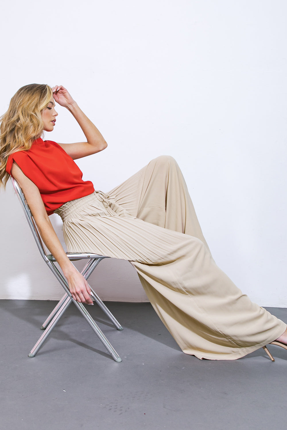 Magical Illusions Woven Pants With Elastic Waist Front Ties