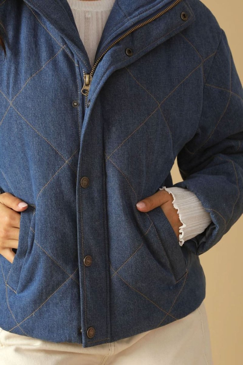 FOR GOOD QUILTED DENIM JACKET - Love Salve