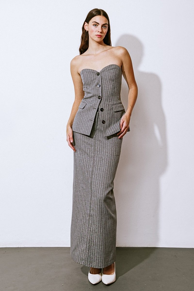 GET TO THE POINT WOVEN MIDI SKIRT - Love Salve