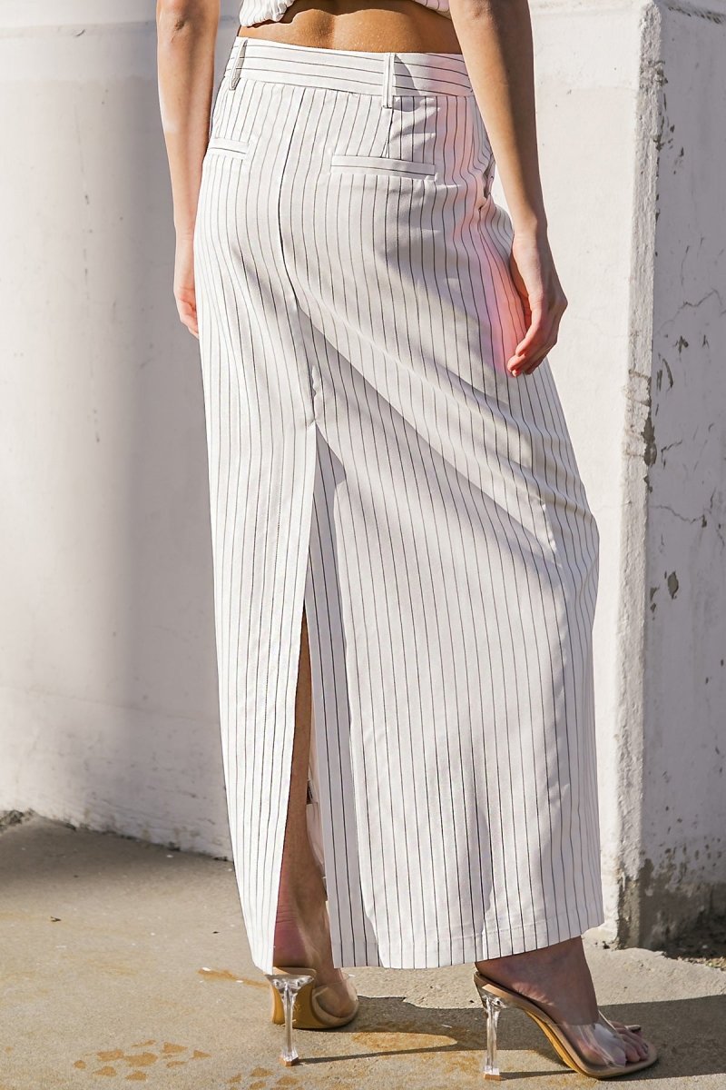 GET TO THE POINT WOVEN MIDI SKIRT - Love Salve