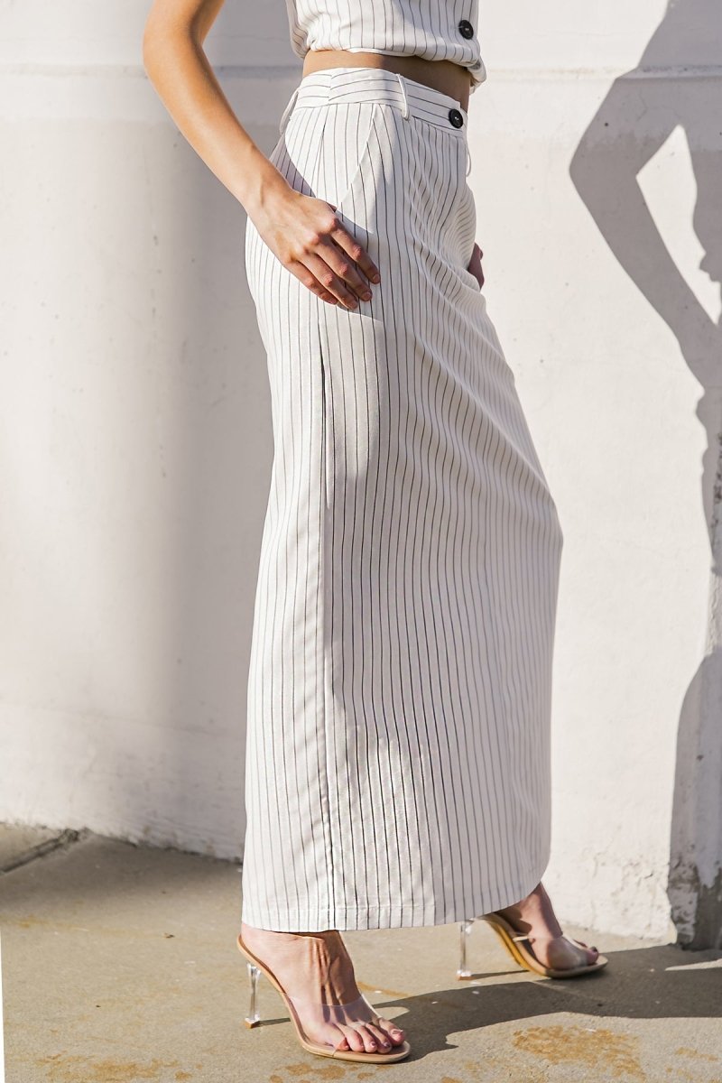 GET TO THE POINT WOVEN MIDI SKIRT - Love Salve