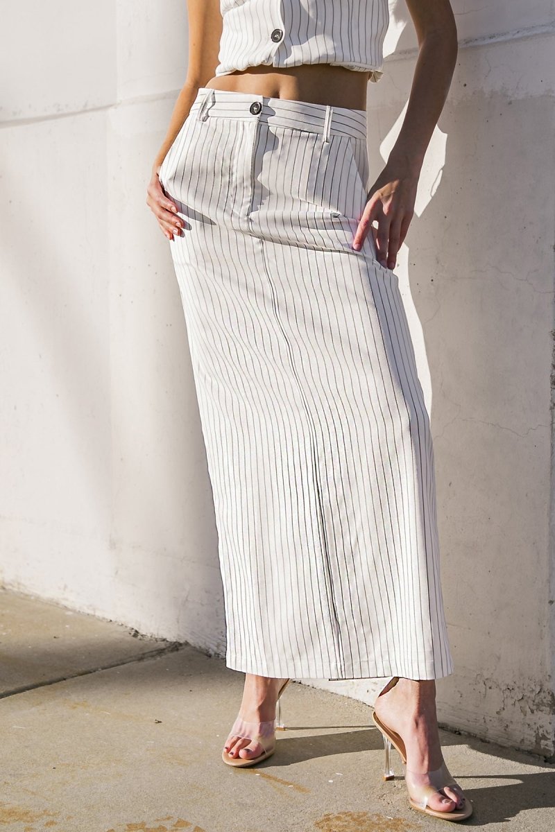 GET TO THE POINT WOVEN MIDI SKIRT - Love Salve