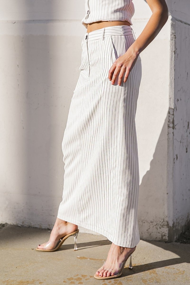 GET TO THE POINT WOVEN MIDI SKIRT - Love Salve
