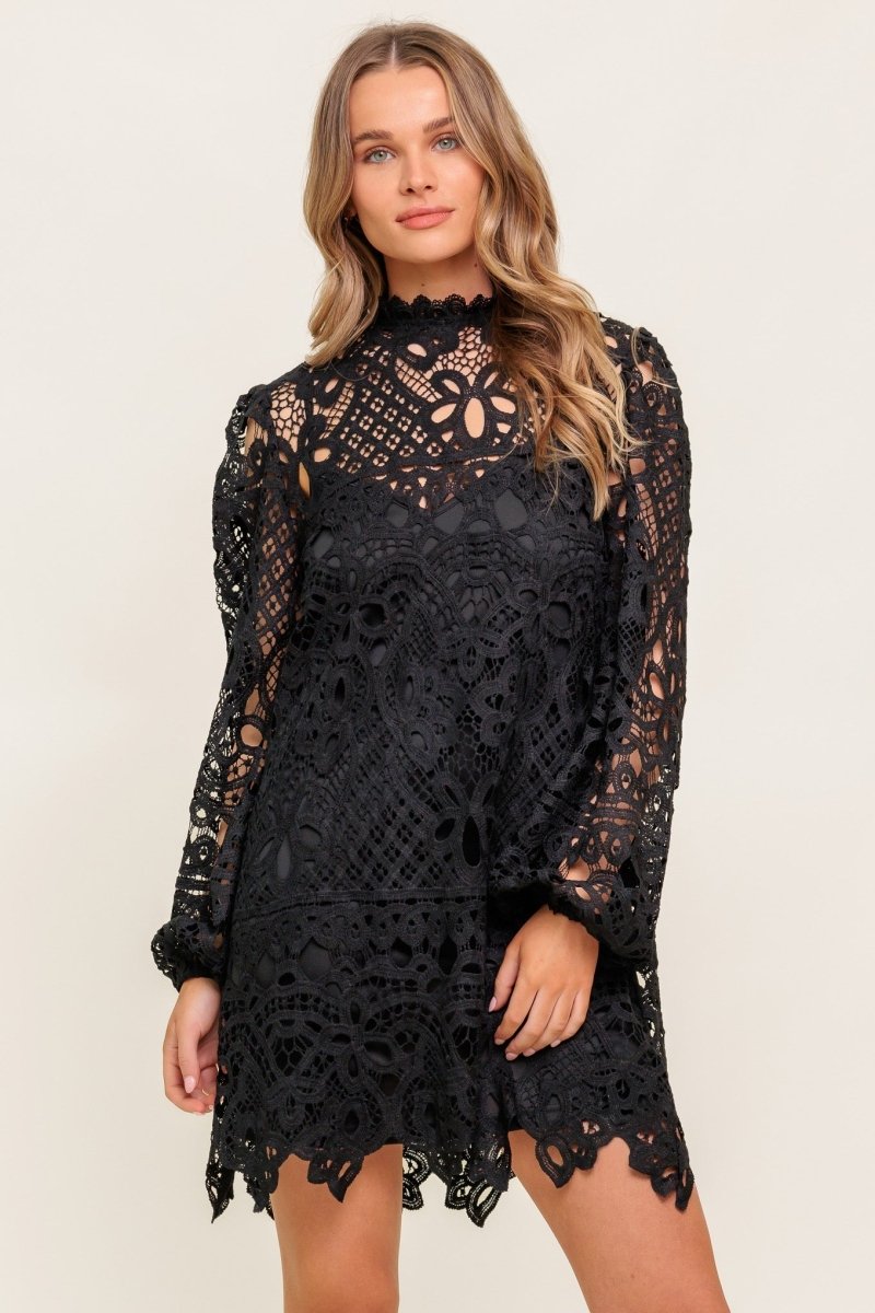 GETTING STARTED WOVEN LACE MINI DRESS - Love Salve