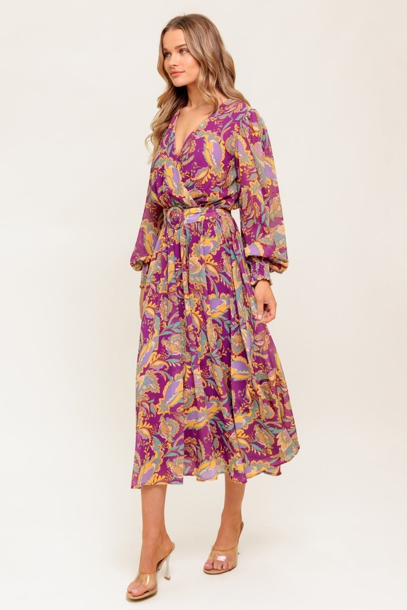 GOING WITH ELEGANCE WOVEN MIDI DRESS - Love Salve