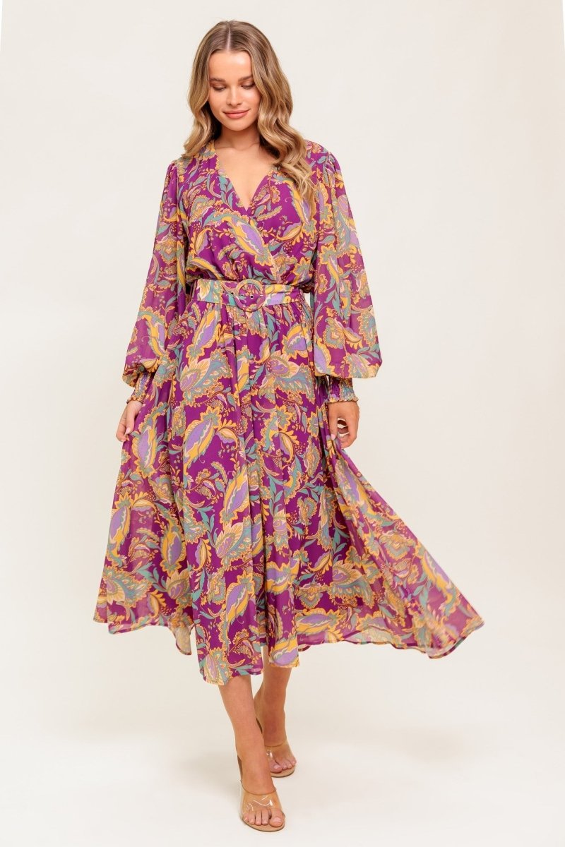 GOING WITH ELEGANCE WOVEN MIDI DRESS - Love Salve